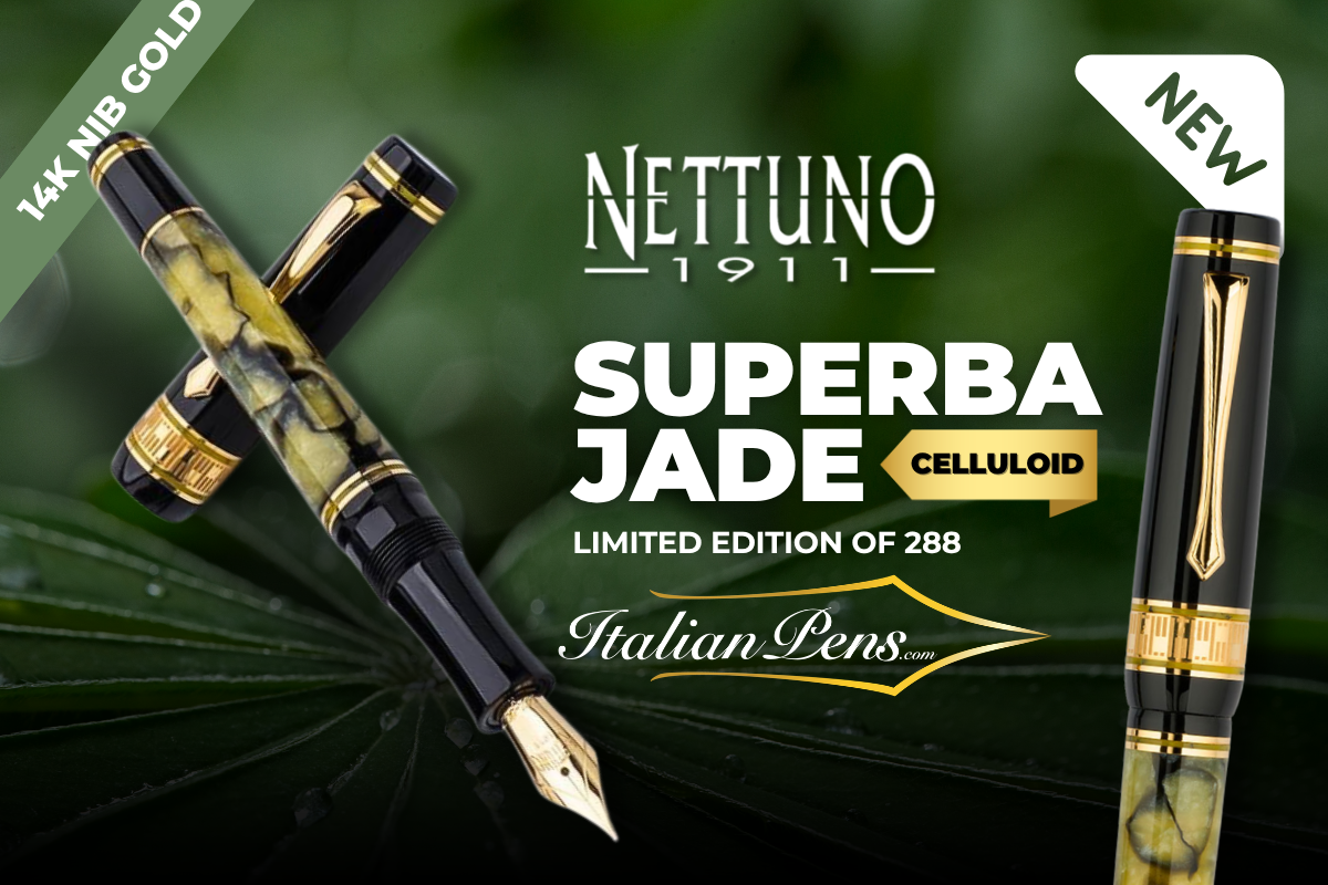 Nettuno Superba Jade Celluloid Limited Edition Fountain Pen
