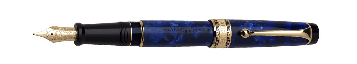Aurora Auroloide Blue Gold trim Fountain Pen
