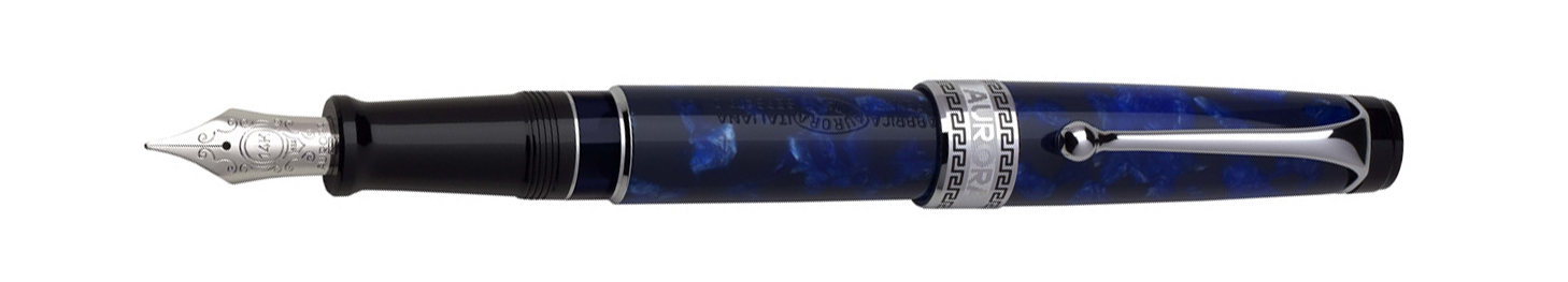 Aurora Auroloide Blue w/ Chrome Trim Fountain Pen