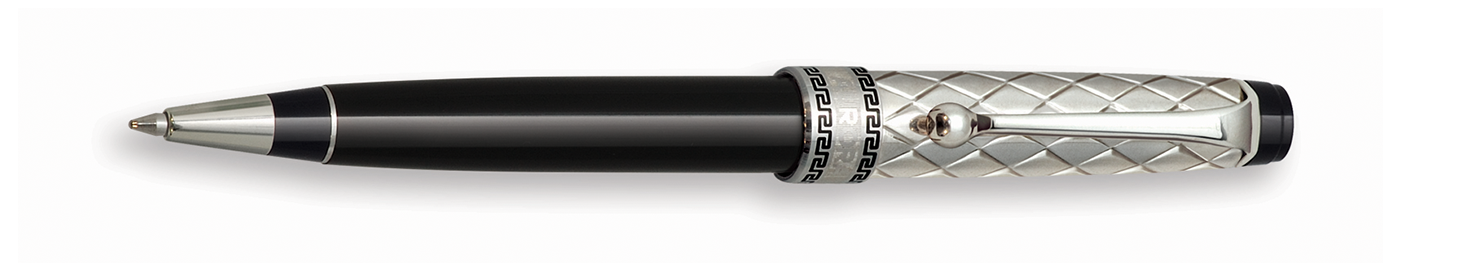 Aurora Riflessi Black Barrel and Sterling Silver Cap Ballpoint