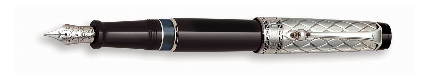 Riflessi - Aurora Riflessi Black Barrel and Sterling Silver Cap Fountain Pen