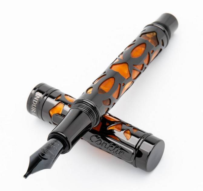 Conklin Endura Deco Crest Orange Fountain Pen