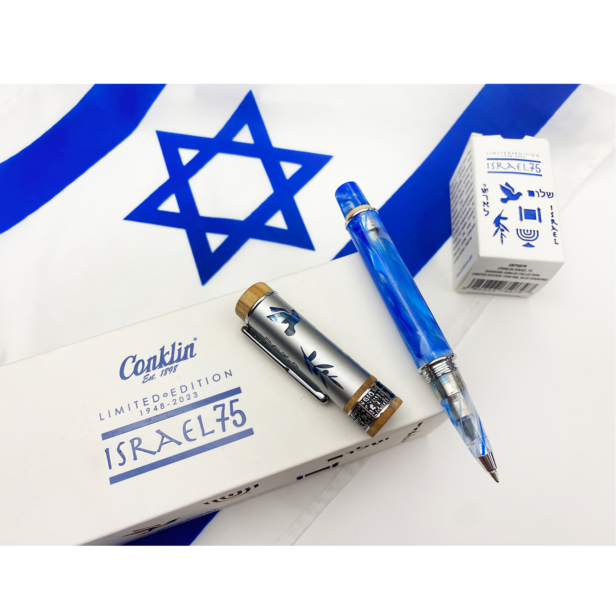 75 Pens Visual Conklin Israel 75th Anniversary Ballpoint Pen