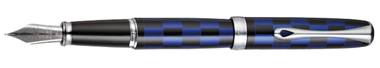 Diplomat Excellence A+ Rome Black and Blue Fountain Pen Extra Fine Nib