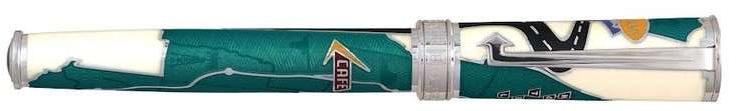 David Oscarson Route 66 Teal Ivory Fountain Pen