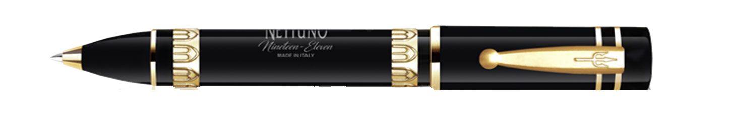 Nettuno 1911 Collection  - Nettuno Nineteen Eleven Crono (black resin/ rose gold trim), Ballpoint Pen