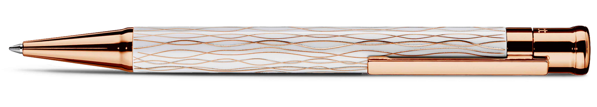 Otto Hutt D04 Wave White Rose Gold Ballpoint