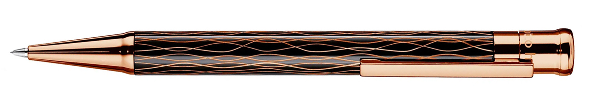 Otto Hutt D04 Wave Black Rose Gold Ballpoint