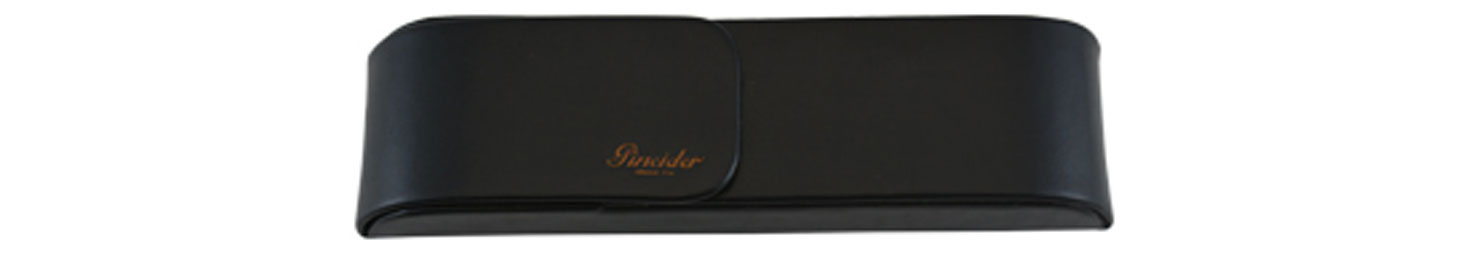 Leather Pen Cases - Pineider 2 Pen case Black