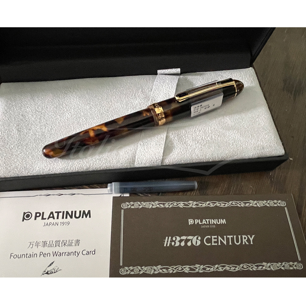 Platinum 3776 Celluloid Tortoise Gold Trim Fountain Pen
