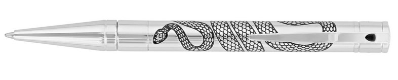 ST DUPONT - S.T. Dupont D-Initial Tattoo Snake Chrome Ballpoint Pen