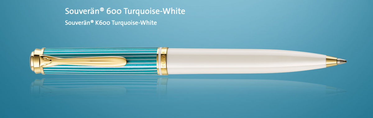 Pelikan K600 Souverän Turquoise-White Ballpoint