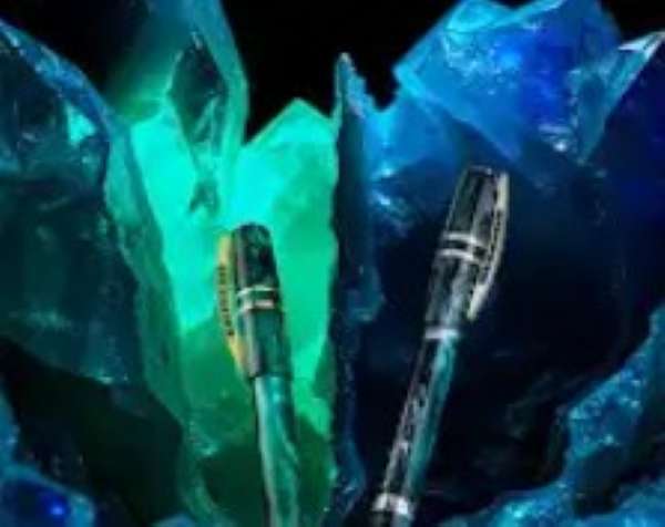 Dark Emerald & Sapphire Fountain Pens Collection