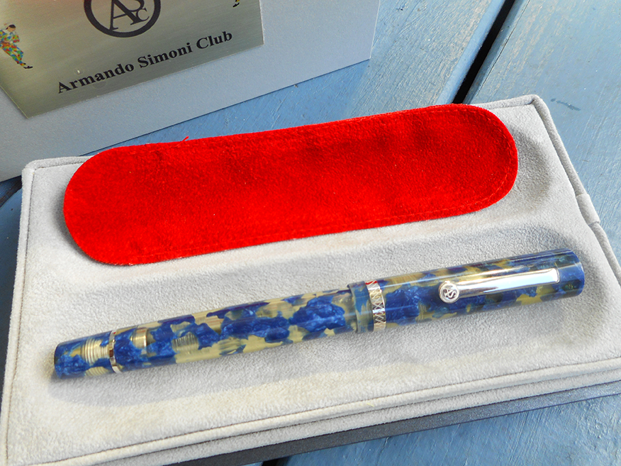 Stylo Plume OMAS ArmandO Simoni Club – Ogiva Blue Royale Pavarotti 3 – Plume Or 14K Large – Occasion