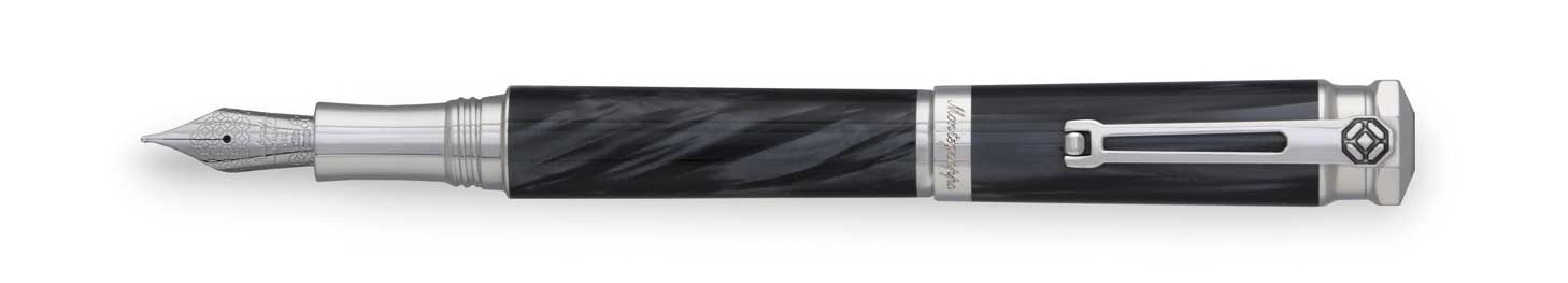 Emozione - Montegrappa Emozione Celluloid Charcoal Fountain Pen